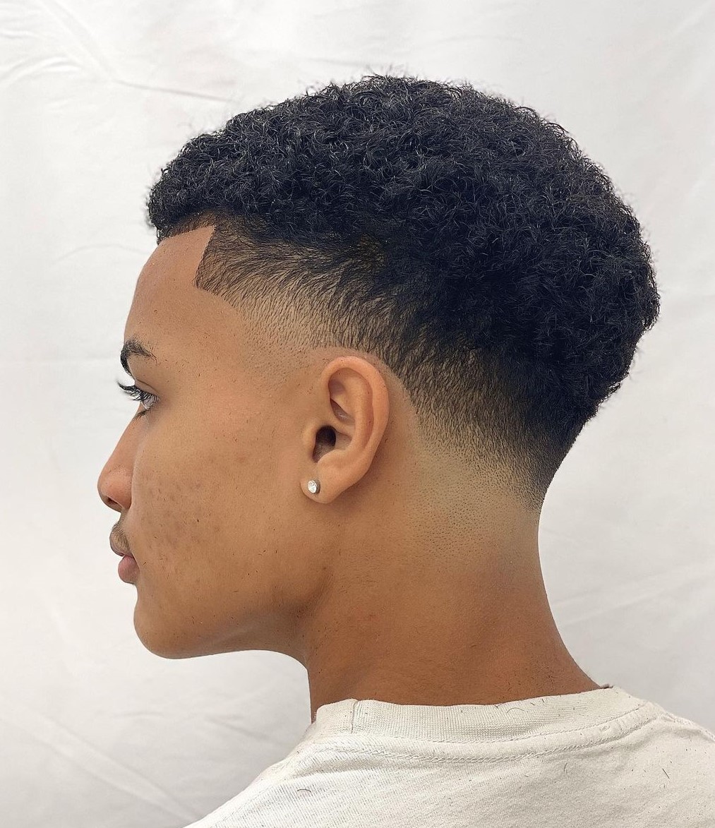 Afro Textured Low Fade with Shape Up