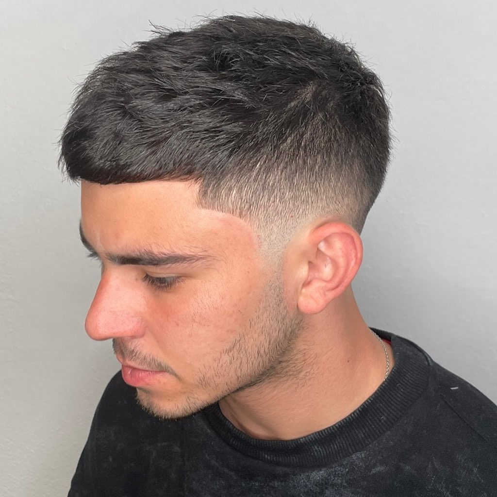 Textured Hairstyle with Taper Fade